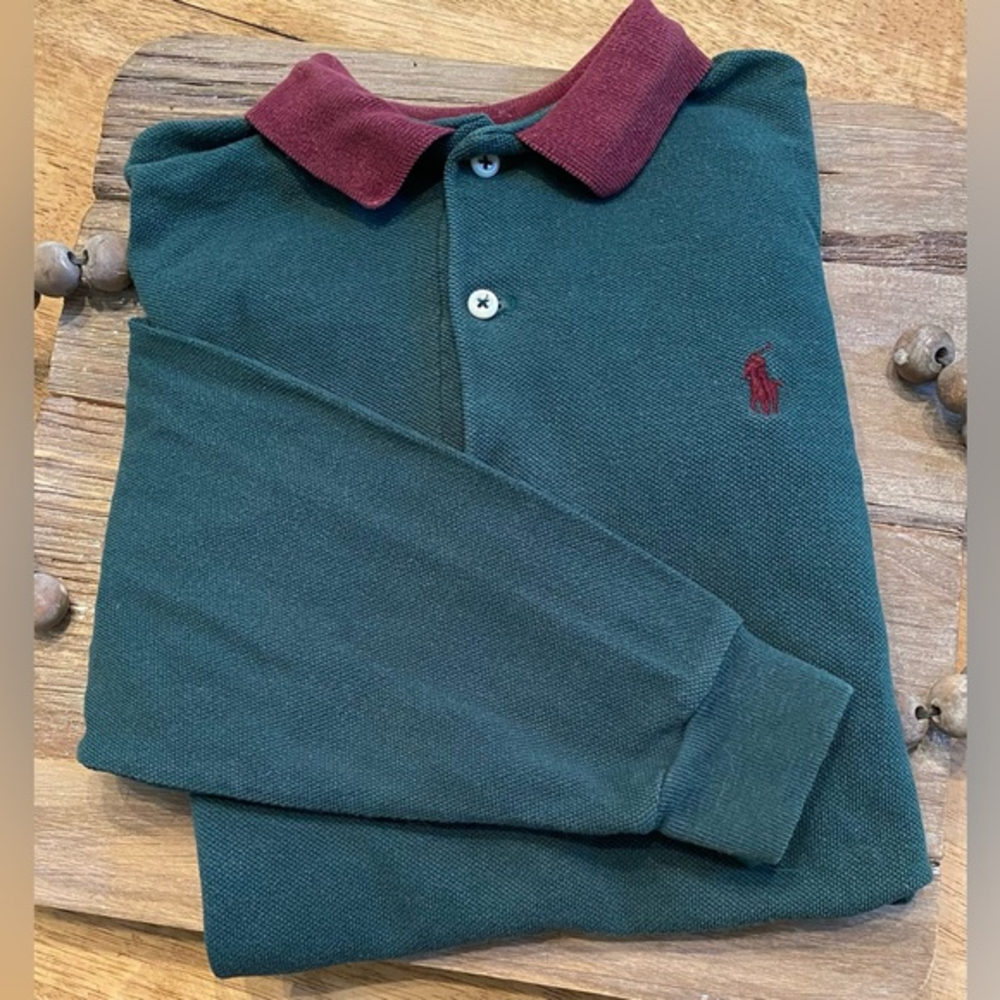 Polo by Ralph‎ Lauren Boy’s SDark Green Cotton Pique Knit Long Sleeve Pullover